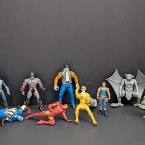 Vintage superhero villain figures lot Shark Boy Power Rangers 2-2026D5